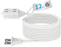 TiFFCOFiO Indoor Extension Cord, 2 Prong 12 Feet Extension Cord, 3 Polarized Outlets with Safety Slide Windows,13A/1625W, 16 AWG, 1 Pack by TiFFCOFiO