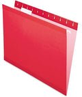 Pendaflex Reinforced Hanging File Folders, Letter Size, Red, 1/5 Cut, 25/BX (4152 1/5 RED) (Pack of 10) by Pendaflex