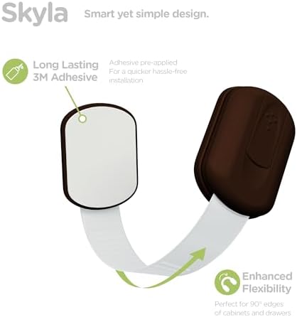 SKYLA HOMES Child Safety Cabinet Locks, Brown, 16 Pack - Image 4