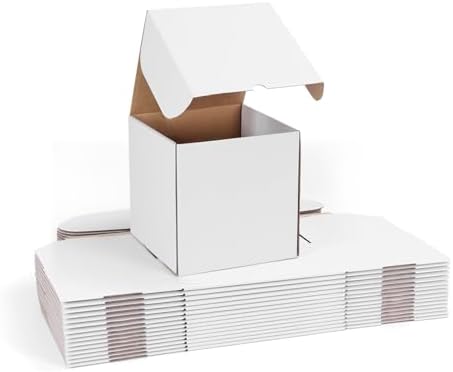 WIFTREY 15 Pack 8X8X8 Small Shipping Boxes, White Corrugated Cardboard Box 8''x8''x8'' for Mailing Packing Shipping by WIFTREY