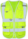 HYCOPROT High Visibility Safety Vest Hi Vis Reflective Construction Vests with Pockets for Men Women,Meets ANSI/ISEA Standard by HYCOPROT