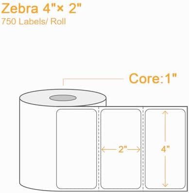 (9,000 Labels/12 Rolls) Labelebal 3-Proof 1" Core 12 Rolls 4" x 2" Inch Direct Thermal Labels, Address Shipping Labels Compatible with Rollo & Zebra Desktop Printers Adhesive - Image 2