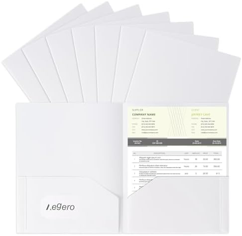 Aegero Plastic Folders with Pockets (7 Pack, Milky White) by Unknown