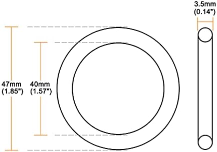 uxcell Nitrile Rubber O-Rings 47mm OD 40mm ID 3.5mm Width, Metric Nitrile Rubber Sealing Gasket, Pack of 20 - Image 3