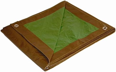 12x30 Multi-Purpose Brown/Green Medium Duty DRY TOP Poly Tarp (12'x30') and Kotap BB-6B Ball Bungee Cord, Heavy-Duty & Versatile, Indoor & Outdoor, Tarp Tie-Down - Image 2