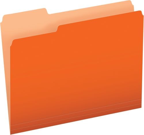 Pendaflex Two-Tone Color File Folders, Letter Size, 1/3 Cut, Orange, 100 per Box (152 1/3 ORA)(Pack of 5) by TOPSProducts