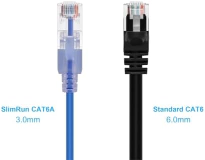 Monoprice Cat6A Ethernet Patch Cable - 10-Pack, Snagless RJ45, 550Mhz, 10G, UTP, Pure Bare Copper Wire, 30AWG, 25 Feet, Blue - SlimRun Series - Image 2