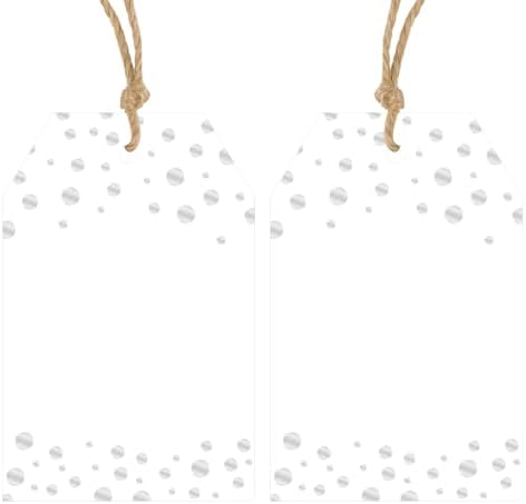 Anwyll Gift Tags with String - 100 Pcs Silver Foil Gift Tags for Presents by Anwyll