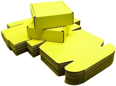 50 Pack 6x6x2 in Lemon Yellow Shipping Boxes - Image 3