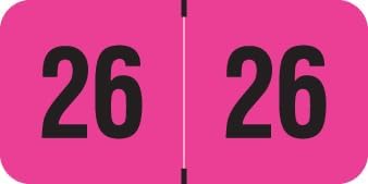 2026 Year Labels, Doctor Stuff 2026 Chart Stickers, Fluorescent Pink Color Coded by DoctorStuff