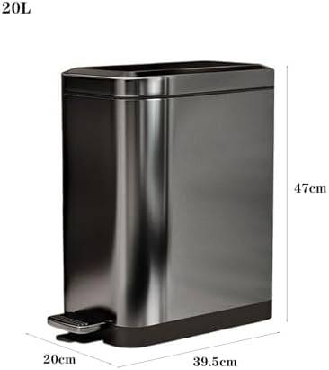 Modern Stainless Steel Step Trash Can with Silent Close Lid for Home Kitchen and Bathroom Sleek Gray Finish - Image 2