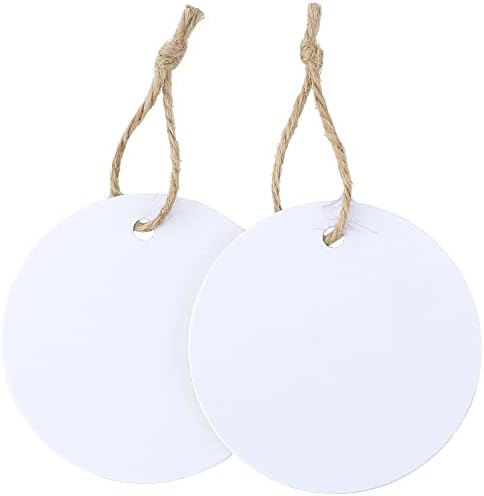 G2PLUS 100PCS Round Gift Tags with String, 2.2 Inch Blank White Paper Tag - Image 4