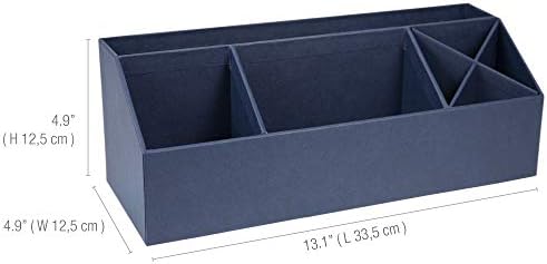 Bigso Elisa Desktop Organizer - Durable Office Desk Organizer with 7 Compartments for Office Supplies and Accessories - 13.1 in x 4.9 in x 4.9 in - Blue - Image 3
