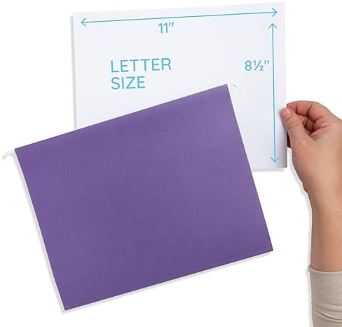 Blue Summit Supplies 25 Hanging File Folders, Letter Size, Purple - Image 2