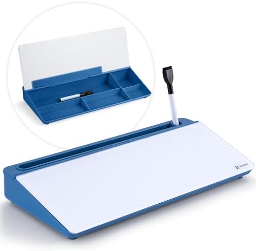 Varhomax Glass Desk Whiteboard with Storage, Desktop Organizer by Varhomax
