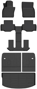 HAFIDI® Floor Mats & Backrest Mats & Cargo Mats for Mazda CX-90/CX-90 PHEV 2026 2025 2024 7 Seats with 2nd Row Bucket Seats, All Weather TPE Custom Fit Floor Liners for CX-90/CX-90 PHEV Car Mats by HAFIDI