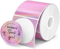 MUNBYN 2" Round Holographic Thermal Labels, 400 Sheets/1 Roll, Pink by MUNBYN