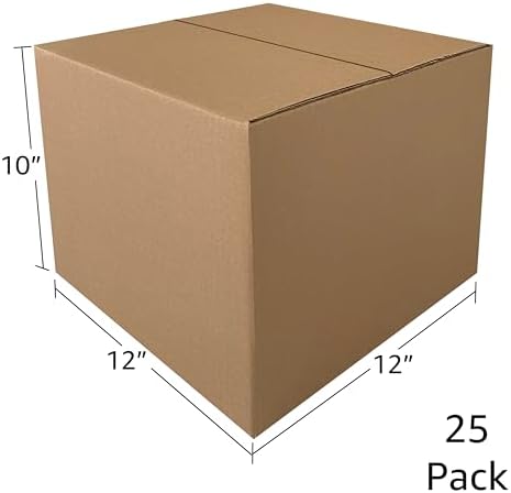 Corrugated Cardboard Boxes, 25 Pack, 12 x 12 x 10 inch - Image 2