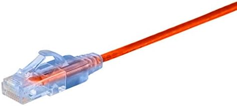 Monoprice SlimRun Cat6A Ethernet Patch Cable - Snagless RJ45 UTP Pure Bare Copper Wire 10G 30AWG 2ft Orange 10-Pack - Image 2