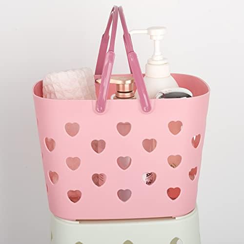 Portable Shower Caddy with Handle Plastic Shower Basket Organizer, Pink - Image 6