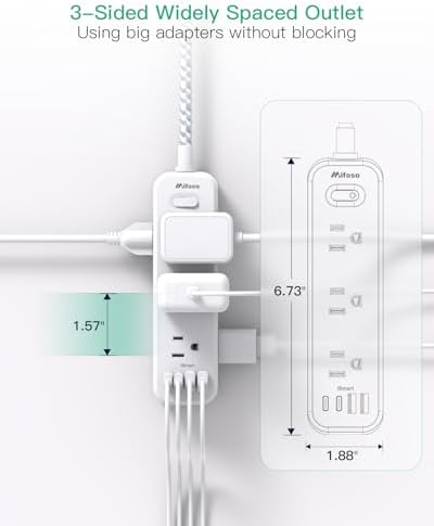 Mifaso Extension Cord with Multiple Outlets 15FT, 13-in-1 Long Power Strip - Image 4
