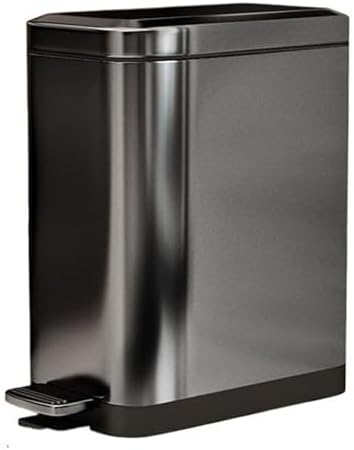 Modern Stainless Steel Step Trash Can with Silent Close Lid for Home Kitchen and Bathroom Sleek Gray Finish by Unknown