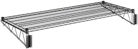 24" x 60" Wire Black Epoxy Wall Mount Shelf, Commercial Fixed Wall Mount Rack, NSF, Metal Floating Shelving for Kitchen, Stock Rooms, Home and Hotel by Zedfire