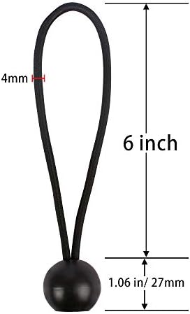 AOPRIE 30 Pcs Bungee Balls 6Inch Black Ball Bungees Heavy Duty Heavyweight 6 inch Tarp Bungee Cords, Weather Resistant Tie Down Strap 4mm Thickness - for Camping, Tents, Cargo, Holding Wire and Hoses - Image 2