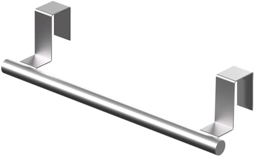 Cabinet Door Towel Bar, Kitchen Towel Holder, Silver, Single by Qflushor