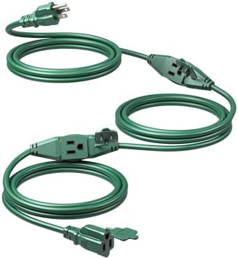 DEWENWILS 25FT Outdoor Extension Cord, Evenly Spaced 3 Outlets Plugs by DEWENWILS
