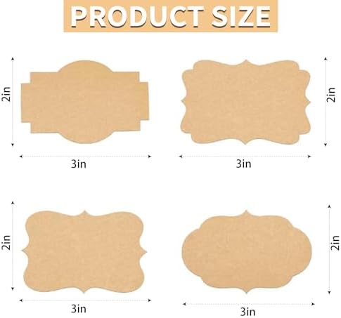 300 Pcs Kraft Label Stickers Writable Gift Labels, 2" x 3" Canning Labels - Image 2