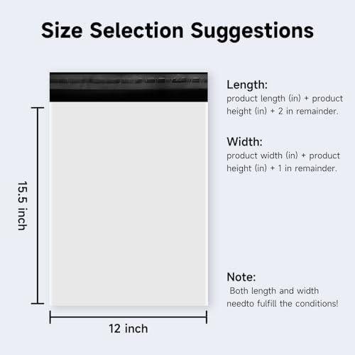 White Poly Mailers 12x15.5 Inch, 100 Pack - Image 4