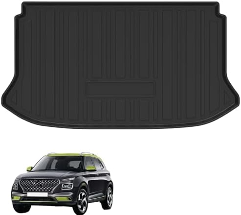 Elsetyler Custom Fit for Cargo Liner Hyundai Venue 2020-2026 (Upper Cargo mat) - Black TPE All Weather Heavy Duty Waterproof Rear Cargo Tray Trunk Floor Mat Protector by Elsetyler