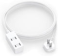 Flat Plug Extension Cord 6Ft White - 2-Prong Power Strip with 3 Polarized Outlets & Tamper Guard, 16/2 AWG 13A/1625W by LitStar