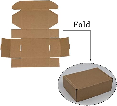 6x4x2 Inches Shipping Boxes Pack of 25, Brown Corrugated Cardboard Boxes for Small Bussiness - Image 3