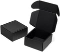 Timirog Small Shipping Boxes 4x4x2 Inch 25 Pack Black Corrugated Cardboard by Timirog