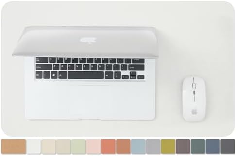 Cork Desk Mat - Small Dual-Sided Desk Pad for Office and Home - Desk Organization and Accessories - Ideal for Large Mouse Pad and Small Desk Mats on Top of Desks(White,23.6"x 13.8") by HOMIEAZICOZI
