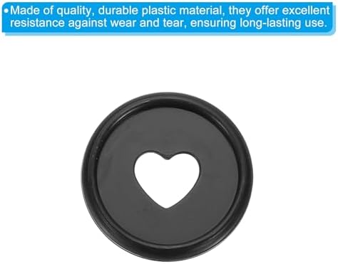 PATIKIL 24mm Plastic Book Binding Discs, 11 Pack Discbound Expansion Discs Heart Binder Rings for DIY Notebook Planner, Black - Image 4