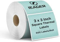 iEager Green 3" x 3" Square Thermal Label Stickers, 500 Labels/Roll by ReliableThermalLabelsYouCanCountOn