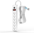 TiFFCOFiO Surge Protector Power Strip, 20 Feet Extension Cord, 600 Joules Surge Protection, Multiple Protection 6 Outlet Strip, 14 AWG Cord, 15A/1875W, ETL Listed by TiFFCOFiO