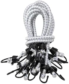 Kotap VBC-24WHT Heavy Duty Durable Multi-Use Bungee Cords with Hooks, 24-Inch, White (10-Pack) by Kotap
