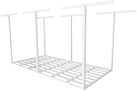 SunsGrove 3x6 Garage Storage Overhead Rack Organization, Adjustable Ceiling Mounted Storage Racks, 800LBS Weight Capacity, 22"-40" Ceiling Dropdown, White by SunsGrove