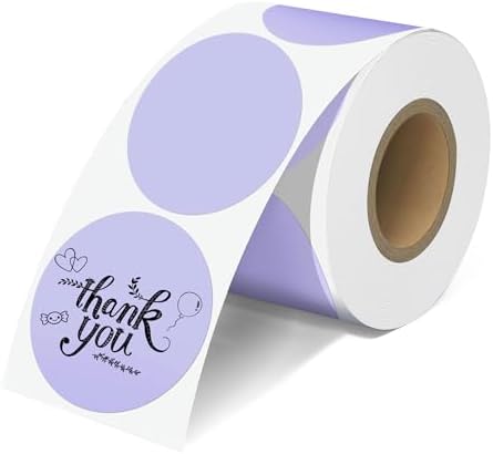 JOYIT 2'' Purple Thermal Labels - 600pcs Round Thermal Printer Labels by JOYIT