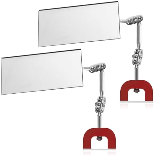 Copkim 2 Pcs Inspection Mirrors Magnetic Base 4 x 2 Inch 360° Adjustable by Copkim