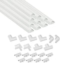 D-Line 157in Cord Cover Kit, Self-Adhesive Wire Hiders, Paintable Cable Raceway to Hide Wires on Wall, Electrical Cable Management - 10x 15.7 Lengths & 19 Accessories - 1.18" (W) x 0.59" (H) - White by D-LineUSAinc