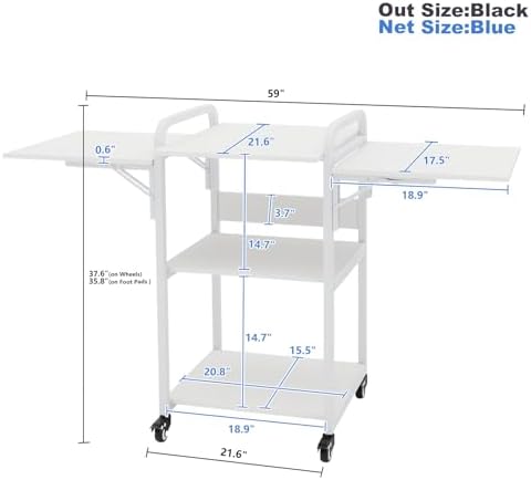 PUNCIA 3-Tier Movable Heat Press Table Foldable Stand with Workbench - Image 2