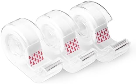 Amazon Basics Matte Finish Invisible Tape with Dispenser, 3/4" x 300" (8.33 Yards), Translucent, 3-Pack by AmazonBasics