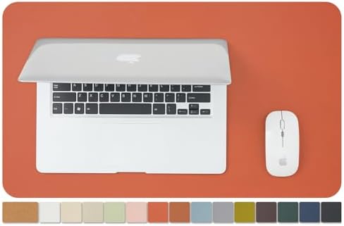 Cork Desk Mat - Small Dual-Sided Desk Pad for Office and Home - Desk Organization and Accessories - Ideal for Large Mouse Pad and Small Desk Mats on Top of Desks(Orange,23.6"x 13.8") by HOMIEAZICOZI