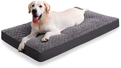 KSIIA Washable Dog Bed for Crate Waterproof for Large Dogs, 47x29 Inch,Gray by KSIIAPetProducts