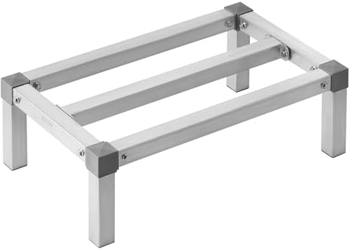 VEVOR Aluminum Dunnage Rack, 24” x 14” Commercial Food Floor Rack, 8” Off the Floor, 1000 lbs Capacity Adjustable Aluminum Storage, for Storage in Restaurants, Kitchens, Garages and Vehicles by VEVOR